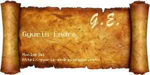Gyuris Endre névjegykártya