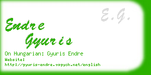 endre gyuris business card